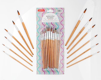 Incraftables Watercolor Paint Brushes Set (12 pcs). Round Art Paint Brushes for Watercolor Painting.