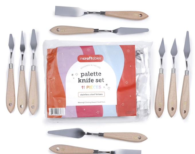 Incraftables Stainless Steel Palette Knife Set 11pcs. Art Palette Knife For Acrylic Painting. Palette Knives For Cake Decorating DIY Crafts