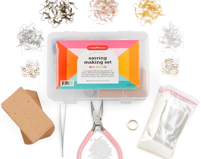 Incraftables Earring Making Kit (5 Colors). DIY Earring Kits for Jewelry Making Supplies w/ Hypoallergenic Earring Hooks