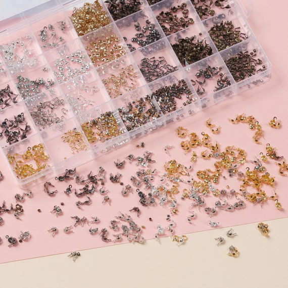 Incraftables Crimp Beads and Covers for Jewelry Making 2100 Pcs. Assorted Crimp  Beads for Jewelry Making 7 Colors. 