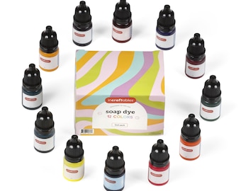 Incraftables Soap Dye for Soap Making (12 Colors). Best Slime Coloring set for Beginner & Professional. Best Soap Colorant for Soap Making.