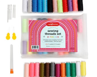 Incraftables Sewing Thread Assortment (24 Threads Set). Best Quality Polyester Thread for Sewing Machine (360ft per Spool).