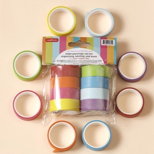 Incraftables Colored Masking Tape 8 Colors. Assorted Colorful Craft Tape 10 Feet 0.5 Inch Rolls. Multi-Color Masking Tape image 5