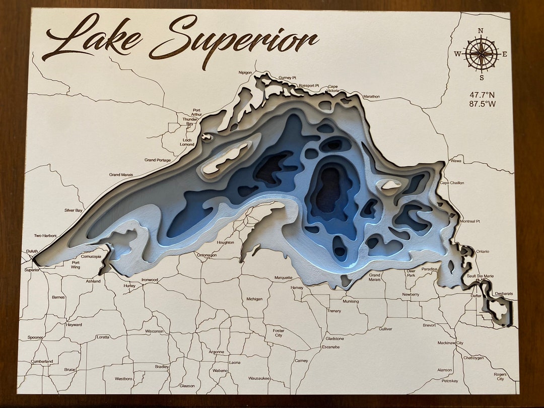 3D Map Of Lake Superior Etsy Il 1080xN.4108401325 J65d
