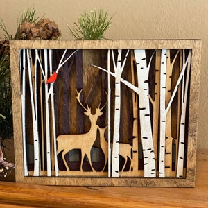 Wooden layered Birch Shelf-Sitter (please note size)
