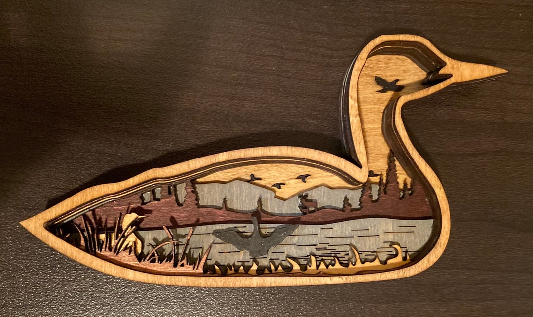 Wooden Layered Loon (please Note Size) - Etsy