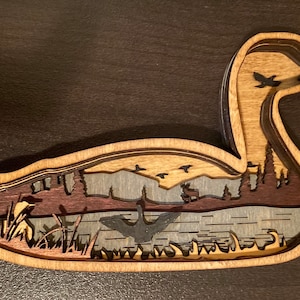 Wooden layered Loon (please note size)