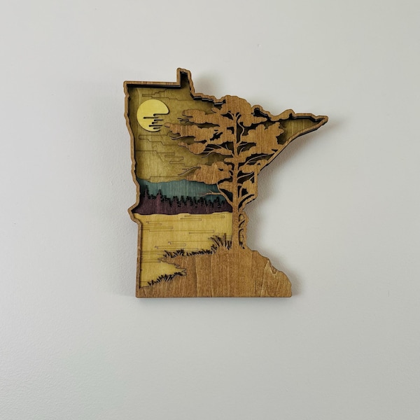 Wooden layered Minnesota (please note size)