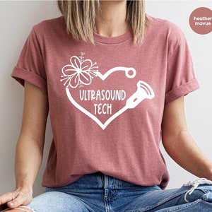 Floral Ultrasound Tech Shirt, Ultrasound Technician Gifts, Sonographer Womens Clothing, Coworker Graphic Tees, Ultrasound Graduation Gifts