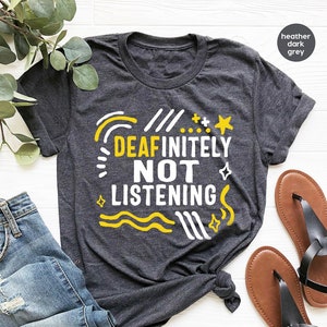 ASL Gifts, Deaf Awareness Shirt, ASL Graphic Tees, Deaf Community, ASL Interpreter Outfit, Women VNeck TShirt, Gift for Him, Birthday Gift