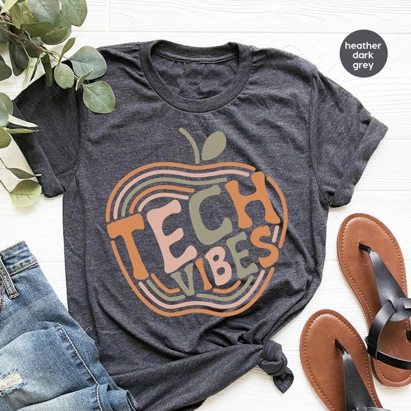 Retro Technology Teacher Shirt, Tech Technology Gifts, Apple Graphic Tees, Teacher Appreciation Gifts, Back To School, Computer Teacher Gift