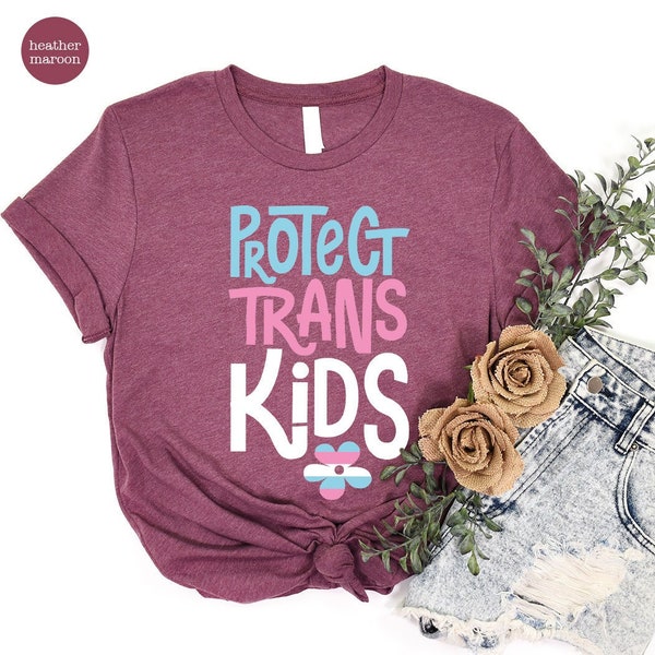 Trans Rights Awareness Crewneck Shirts, Protect Trans Kids Tee, Protect Trans Youth Shirt, Pride Shirts With Sayings to Support Trans Pride