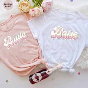 Wine Bachelorette Party T-Shirts, Bachelorette Party Shirts, Retro Bride Babe Shirt, Bride Shirt, Team Bride Shirt, Bridesmaid Party Shirt