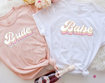 Wine Bachelorette Party T-Shirts, Bachelorette Party Shirts, Retro Bride Babe Shirt, Bride Shirt, Team Bride Shirt, Bridesmaid Party Shirt