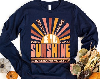 Be The Sunshine Long-Sleeve Shirt, Retro Sun Long Sleeve T-Shirt, Summer Women Long Sleeve Shirt, Vintage Graphic Long-Sleeve T-Shirt