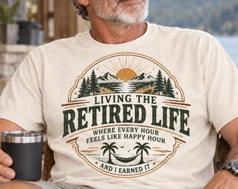 Comfort Colors® Retirement Shirt, Living The Retired Life Tee, Retired Dad Gift, Grandpa Retirement Gift, Vintage Retired Tshirt