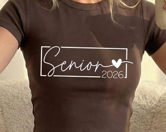 Comfort Colors® Senior 2026 Unisex Tank Top, Graduation Women V-neck Shirt, Class of 2026 Senior Racerback Tank, Grad Women Baby Crop Tee