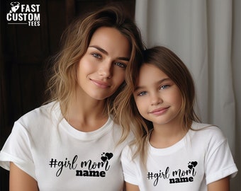 Girl Mom Custom Name Shirt, Shirt With Kids Names, Mom of Girls Shirt, Mothers Day Shirt, Family Matching Tee, Gift for Mom, New Mom Gift