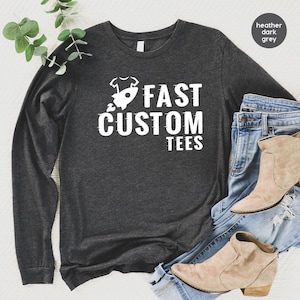 Custom Long-Sleeve Shirt, Unisex Custom Shirts for Men, Custom Name Long Sleeve Shirt, Custom Text Shirt, Personalized Long Sleeve Gifts