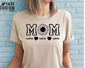 Custom Mama Shirt, Mom Shirt With Names, Custom Mama Gift, Mother's Day Shirt, Mama With Kids Names TShirt, Gift For Mom, Floral Mama Tees