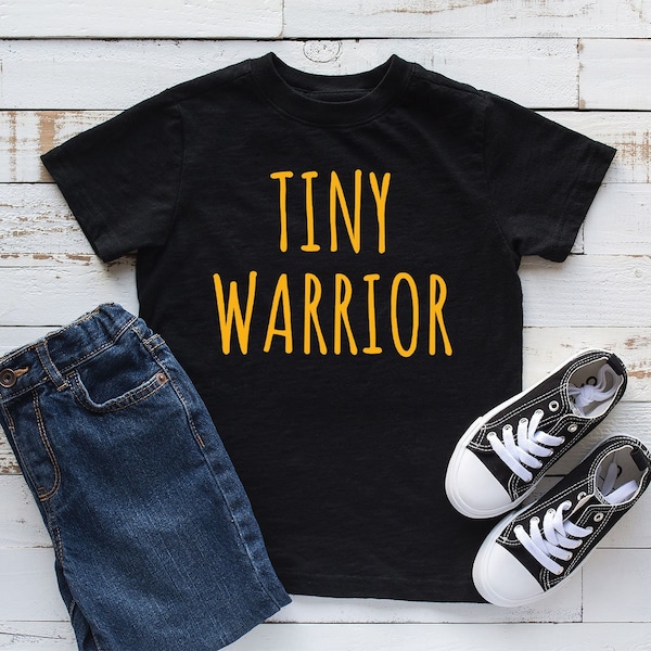 Childhood Cancer Tiny Warrior T-Shirt, Mama of a Child Cancer Warrior Crewneck Shirt, Kids Cancer T Shirt, Pediatric Cancer Survivor Gift