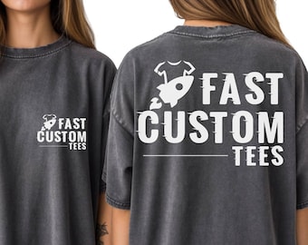Comfort Colors® Custom Unisex Shirt, Front Back Logo Comfort Colors 1717 Shirt, Vintage Tee, Soft Relaxed Fit Tee