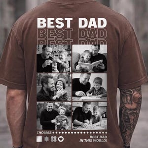 Comfort Colors® Personalized Dad Shirt, Custom Dad Tee with Kids Photo, Best Dad Fathers Day, Personalized Collage Back Print Dad Shirt
