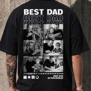 Personalized Best Dad Photo Shirt, Custom Fathers Day Collage Tee, Personalized Husband Gift from Wife, Kids Picture Collage T-Shirt
