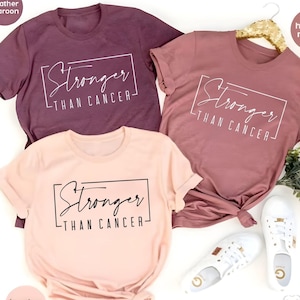 Cancer T Shirt, Stronger Than Cancer, Cancer Survivor TShirt, Cancer Warrior T-Shirt, Breast Cancer Shirt, Cancer Tee, Cancer Awareness Tee image 1
