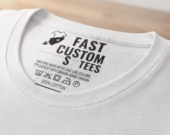 Custom Logo Neck Label, Inside Neck Printing, Personalized T Shirt Branding, Custom Clothing Label, Logo Neck Tag