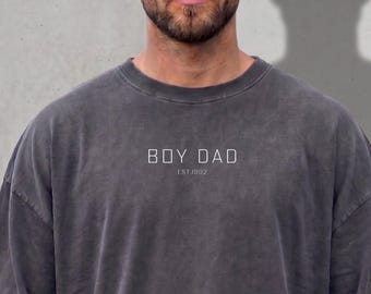 Comfort Colors® Minimalist Boy Dad Tee, Cool Dad Shirt, Aesthetic Father Gift, Vintage Dad Tshirt, Trendy Streetwear Dad Sweatshirt
