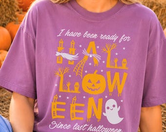 Comfort Colors® Halloween Enthusiast Shirt, Halloween House Graphic Tee, Cute Creepy Shirt with Ghost and Pumpkin Design