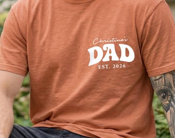 Minimalist Dad Comfort Colors® Tee, Personalized Dad Est 2026 Shirt, Custom Name Dad Tee with Kids Name, New Father Gift Shirt,