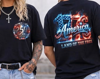 Comfort Colors® America 250 Shirt, USA Semiquincentennial Halftone Tee, 1776 Land Of The Free Teen Shirt, 4th of July Streetwear Shirt