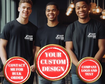 Custom Logo Design Shirt, Bulk Personalized Shirt, Wholesale Business Logo T-Shirt, Customized Company Logo Gifts, Brand Logo Vneck Tshirt
