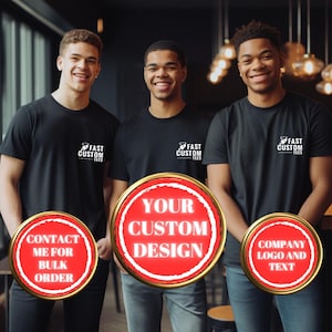 Custom Logo Design Shirt, Bulk Personalized Shirt, Wholesale Business Logo T-Shirt, Customized Company Logo Gifts, Brand Logo Vneck Tshirt
