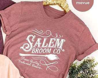 Salem Broom Co Shirt, Funny Halloween Shirt, Witch Shirt, Fall T-Shirt, Halloween Outfit, Witchy Clothing, Halloween Gift Tee