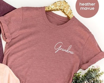 Grandma Shirt, Family Grandma Shirt, Grandma Pocket Shirt, Custom Grandmother Shirt, Mother's Day Gift For Grandma, Nana Shirt, Gigi Shirt