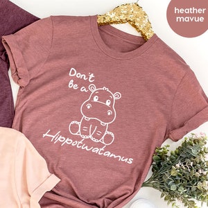 Adult Humor Shirt, Sarcasm Vneck Tshirt, Gift for Her, Bitch T-Shirt, Funny Saying Shirt, Hippopotamus Graphic Tees, Humorous Girls Clothing imagem 1