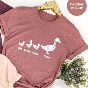 Camiseta personalizada para el Día de la Madre, Camiseta de mamá pato adorable, Regalos personalizados para mamá, Camiseta infantil de mamá pato, Regalos para el Día de la Madre, Sudadera personalizable para mamá imagen 1