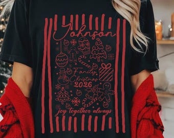 Personalized Family Christmas 2026 Shirt, Custom Family Name Holiday Tee, Cute Christmas Shirt, Matching Xmas Gift