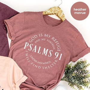 Christian T Shirt, Blessed Shirt, Religious Shirt, Hymn T-Shirt,  Christ Jesus Shirt, Jesus Love Tee, Psalms 91 T Shirt