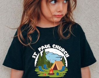 Personalized Church Camp Kids Shirt, Bible School Holiday Toddler Tees, Camp Shirt for Christian Kids, Christian Family Shirt