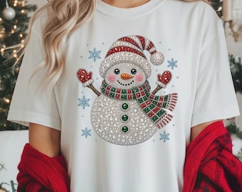 Funny Snowman Christmas Shirt, Sparkling Snowman Shirt, Holiday Graphic Shirt, Cute Christmas Gift, Snowman Lover Shirt