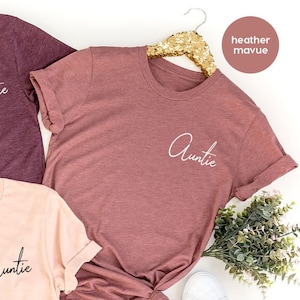 Auntie Shirt,Aunt Pocket Shirt, Mother&#39;s Day Aunt Shirt, Gift For Auntie, Aunt Shirt, Minimalist Aunt Shirt