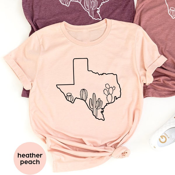 Texas Karte Shirt, Texas Kaktus T-Shirt, Texas Haus T-Shirt, Heimatstaat Shirts, Texan Girl Shirt, Texas Liebhaber Geschenk, Kaktus T-Shirt