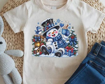 Cute Snowman Kids Shirt, Winter Wonderland Baby Bodysuit, Festive Holiday Baby Shower Gift, Cozy Christmas Toddler Shirt