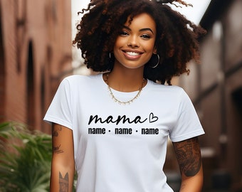 Mothers Day Custom Tee, Mom Shirt With Names, Children's Name Tee, Mother's Day Shirt, Custom Mama Shirt, Mothers Day Gift, Retro Mom TShirt