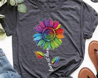 Pride Shirt, Trans Shirt, Lesbian Shirt, Pride Month, LGBT Shirt, LGBT Awareness, LGBT Flower Shirt, Trans Pride Shirt, Sunflower Shirt