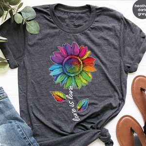 Pride Shirt, Trans Shirt, Lesbian Shirt, Pride Month, LGBT Shirt, LGBT Awareness, LGBT Flower Shirt, Trans Pride Shirt, Sunflower Shirt